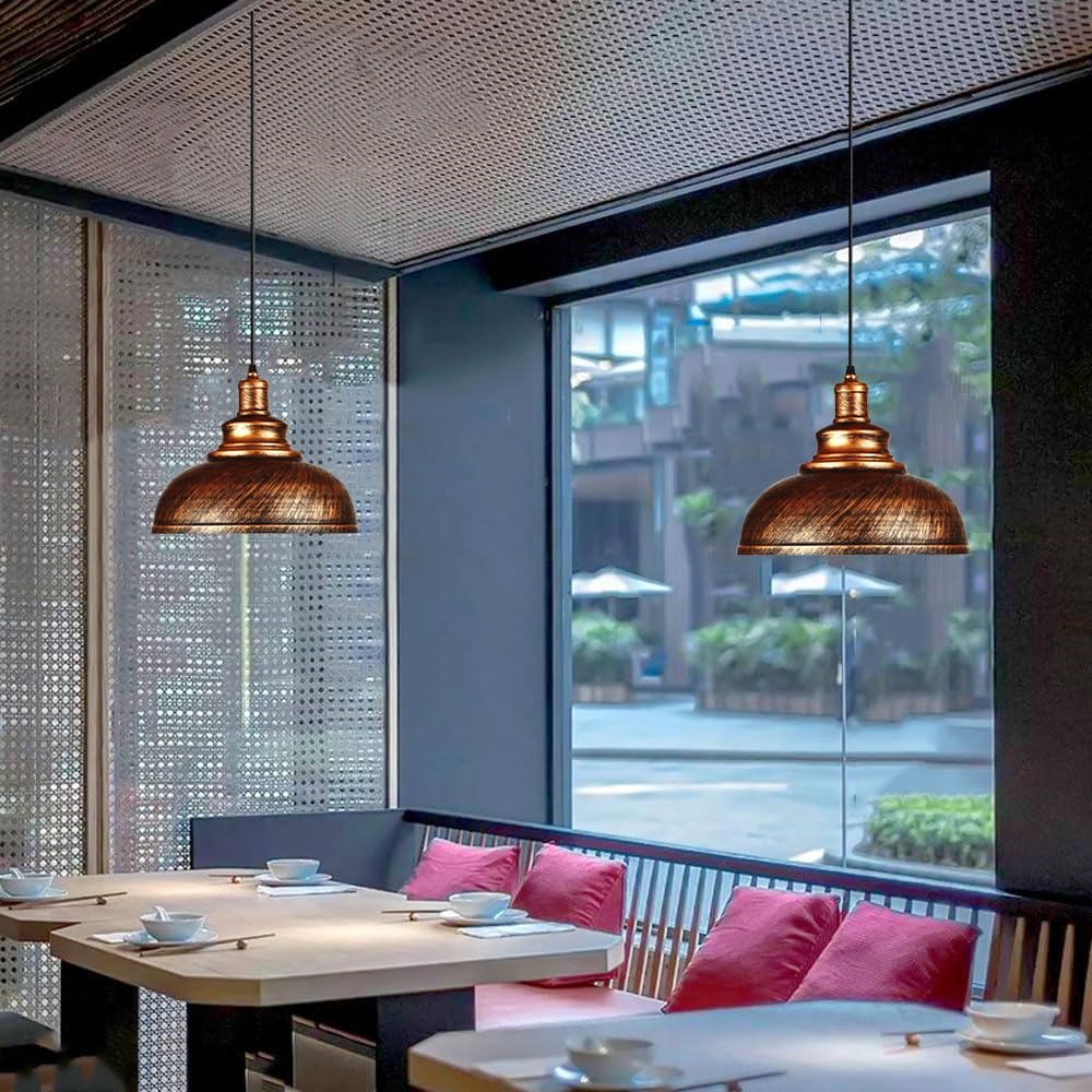 Lampadario in stile americano con attacco E26, lampada a sospensione regolabile in altezza, lampada a sospensione creativa in metallo, ideale per isola cucina, camera da letto e bar.