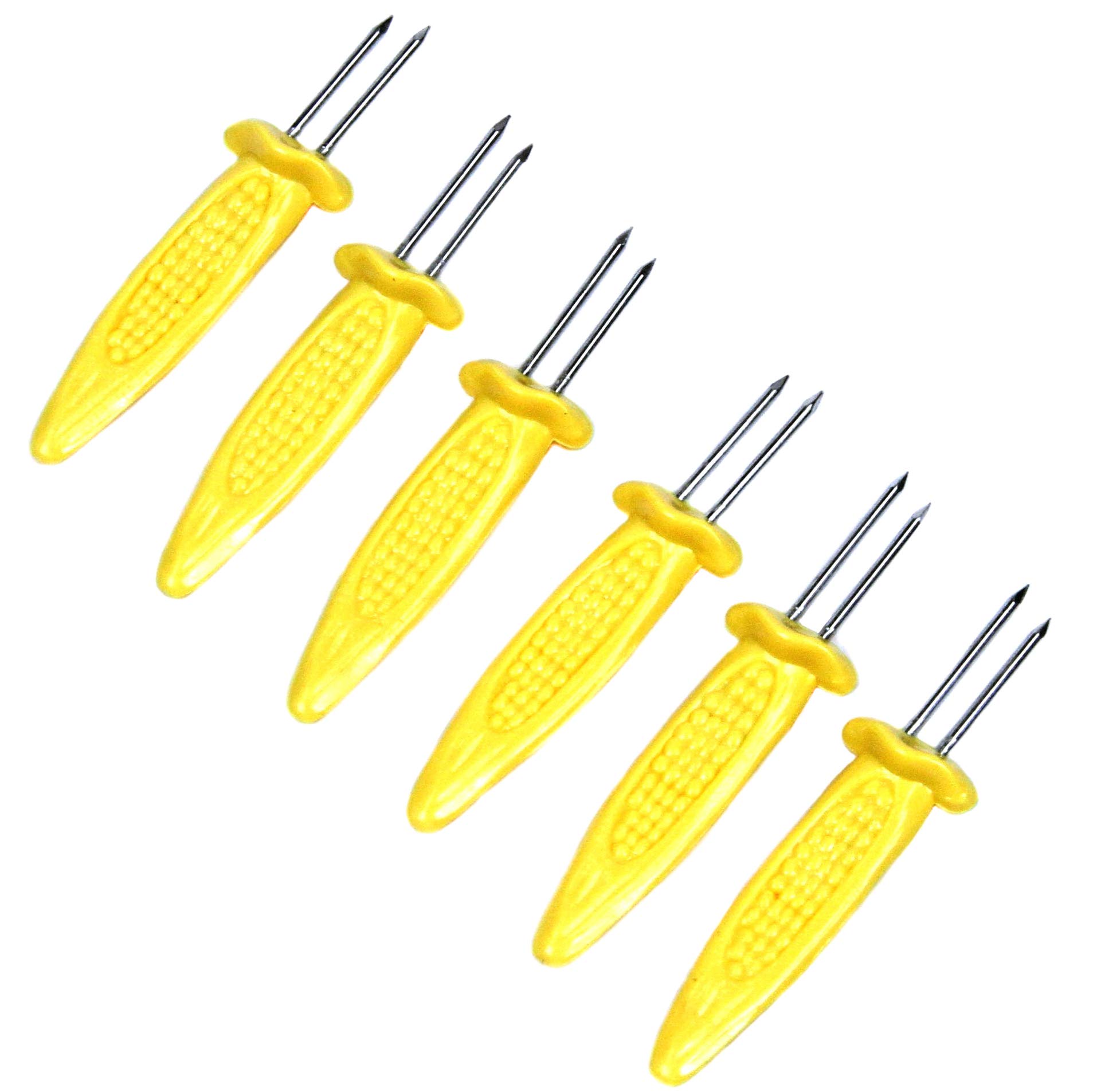 Chef CraftClassic Plastic Corn Holders, 3 Pairs 6 Piece Set, Yellow