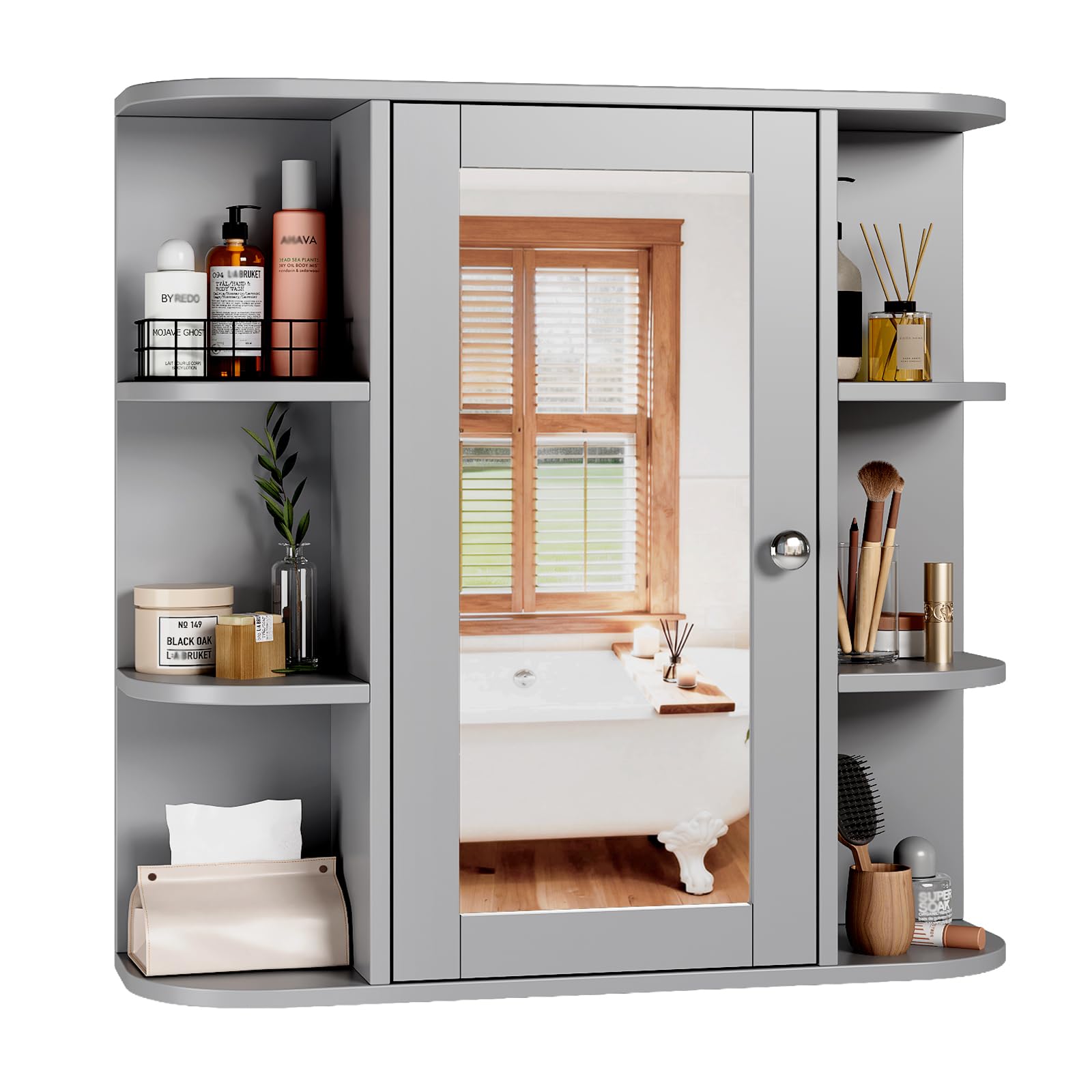 Bonnlo Bathroom Mirror Cabinet,Wall Mounted Bathroom Cabinets with Mirror