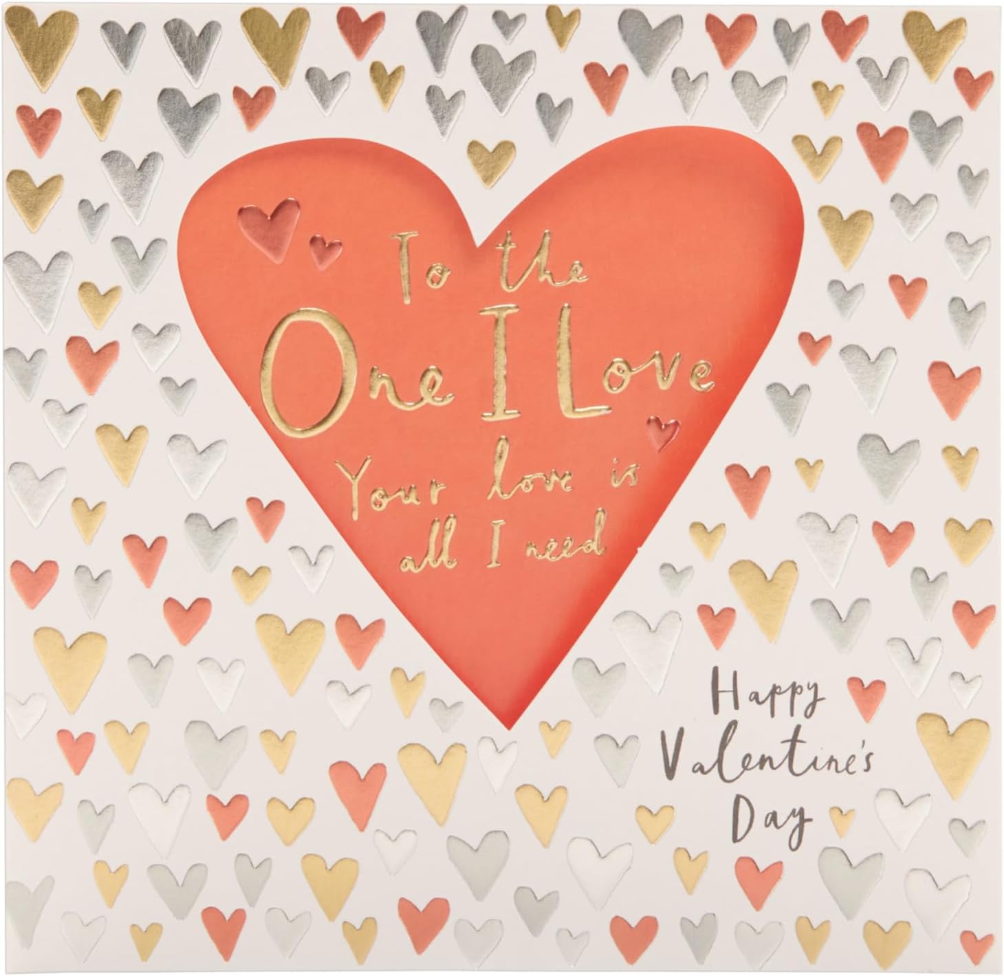 UK Greetings Valentine's Day Card for The One I Love Floral Heart