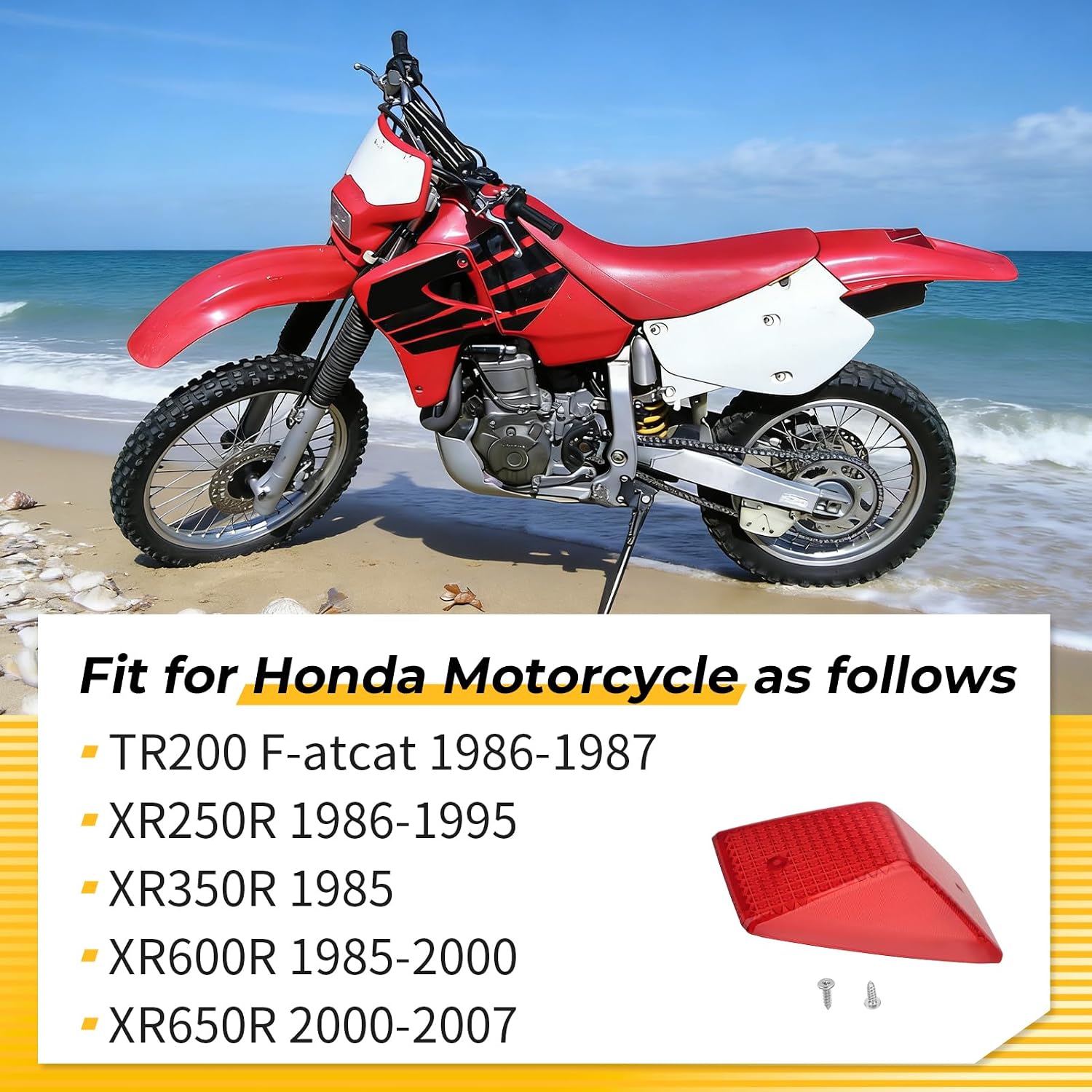 M MATI Rear Brake Tail Light Lens for Honda XR250R XR600R XR650R XR350R TR200 1985-2007 33702-KN5-671