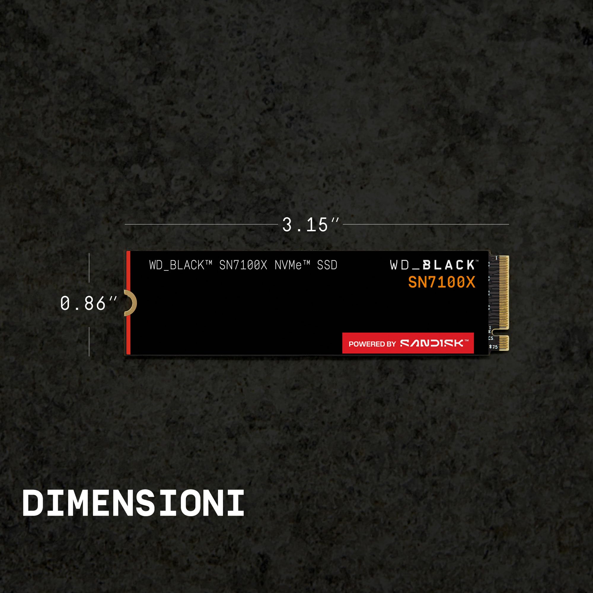 WD_BLACK SN7100X NVMe SSD da 4 TB (con velocità di lettura fino a 7.250 MB/s, Storage con licenza ufficiale per ROG Xbox Ally e PC, PCIe Gen4, 1 mese di Xbox Game Pass Ultimate)