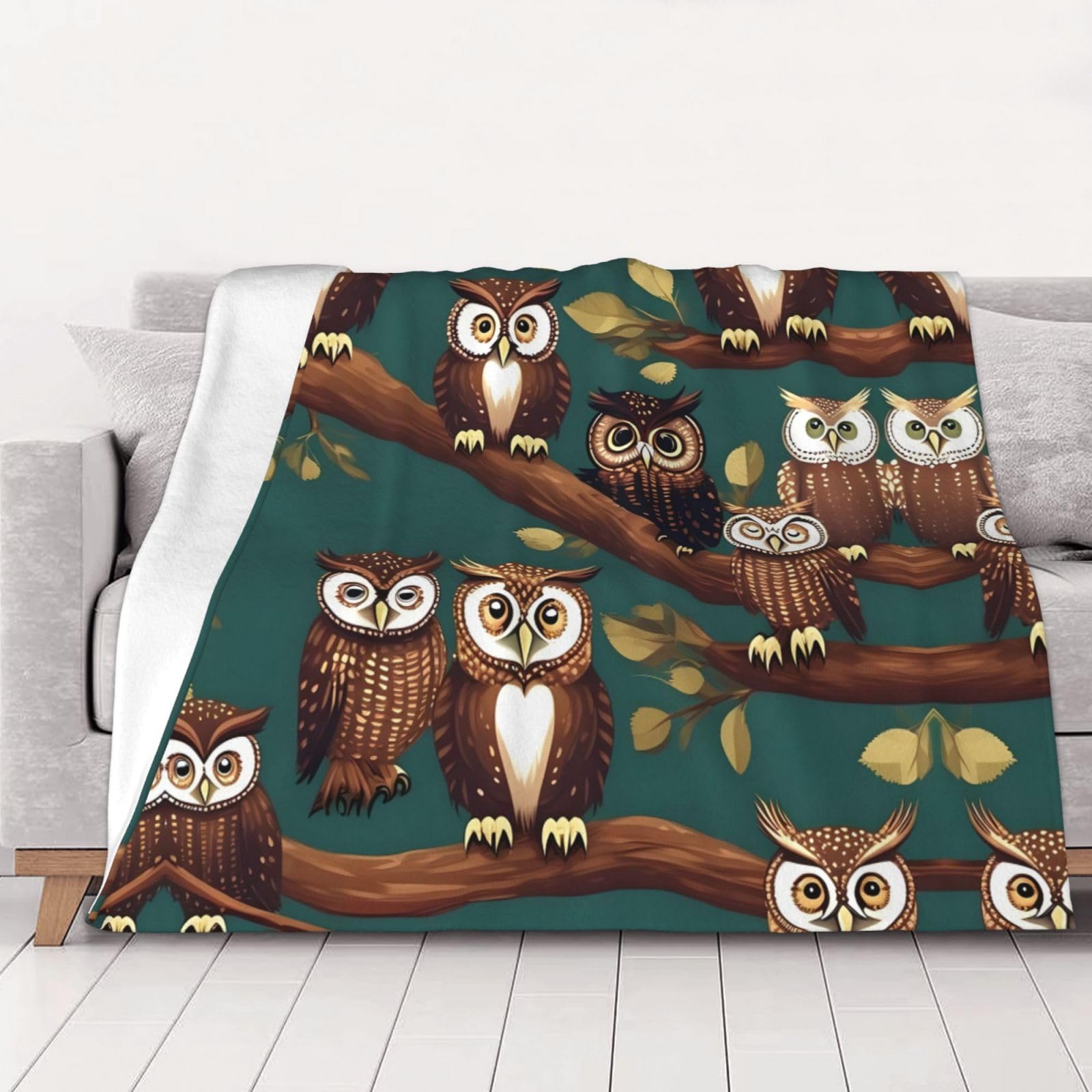 Couverture de lit de luxe en flanelle pelucheuse Magic Owel microfibre épaisse supérieure