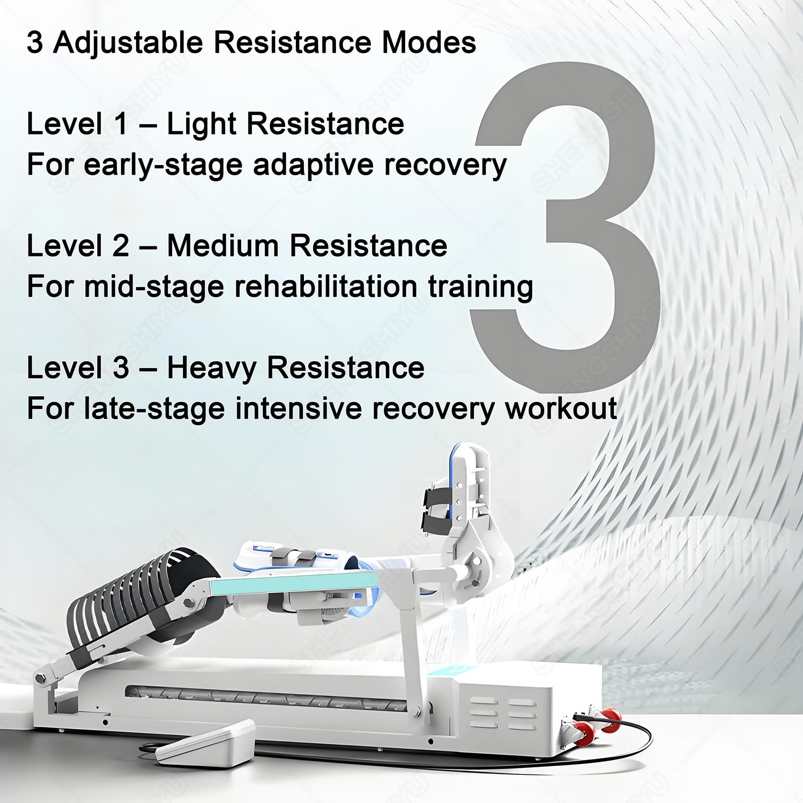 Urządzenie Smart Knee CPM do rehabilitacji pooperacyjnej | Ręczny/Automatyczny,szeroki zakres kątów 0°–140°,trening zginania i prostowania kolan,regulowany kąt i czas treningu