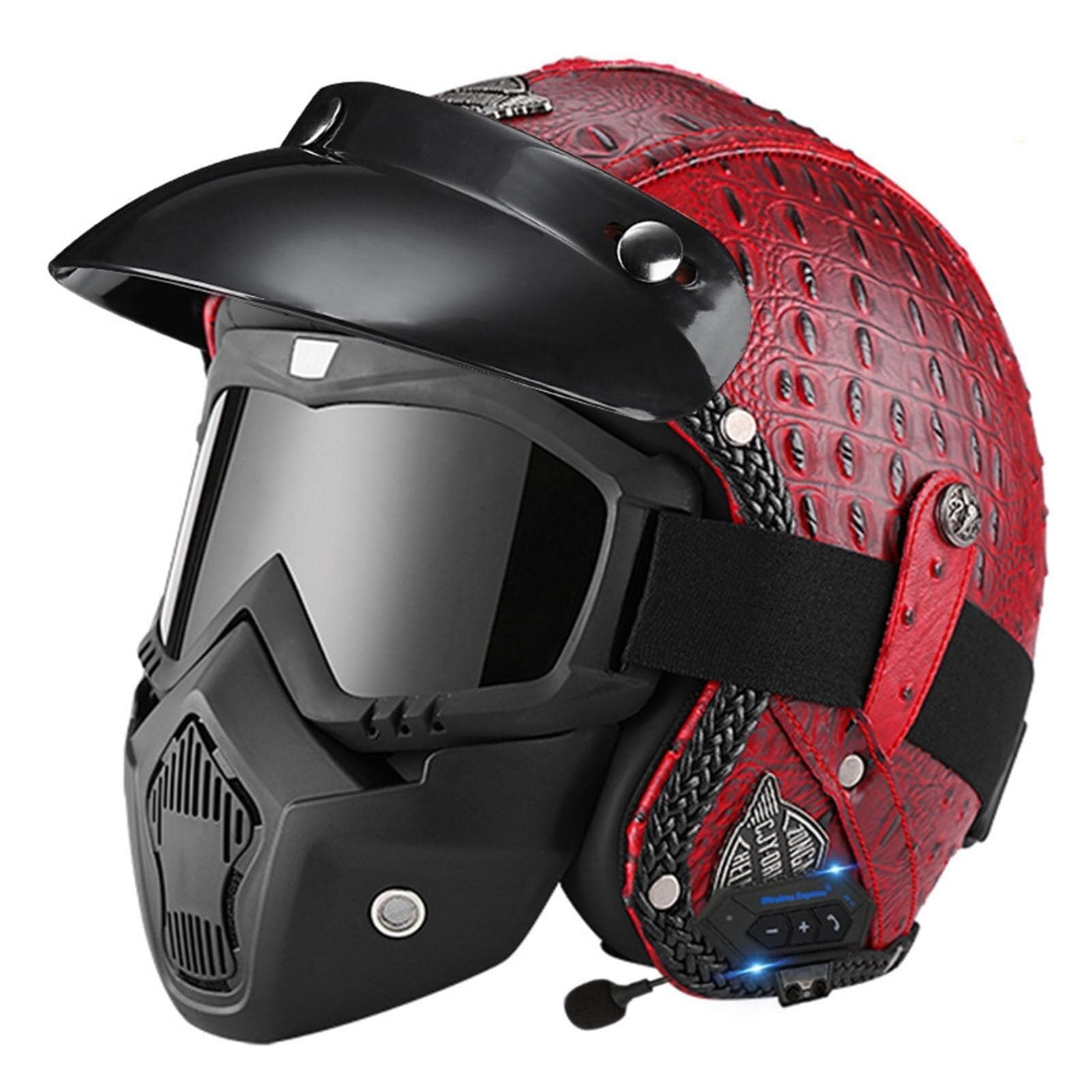 Casque moto Bluetooth ouvert pour balades en scooter et chopper vintage de caractère