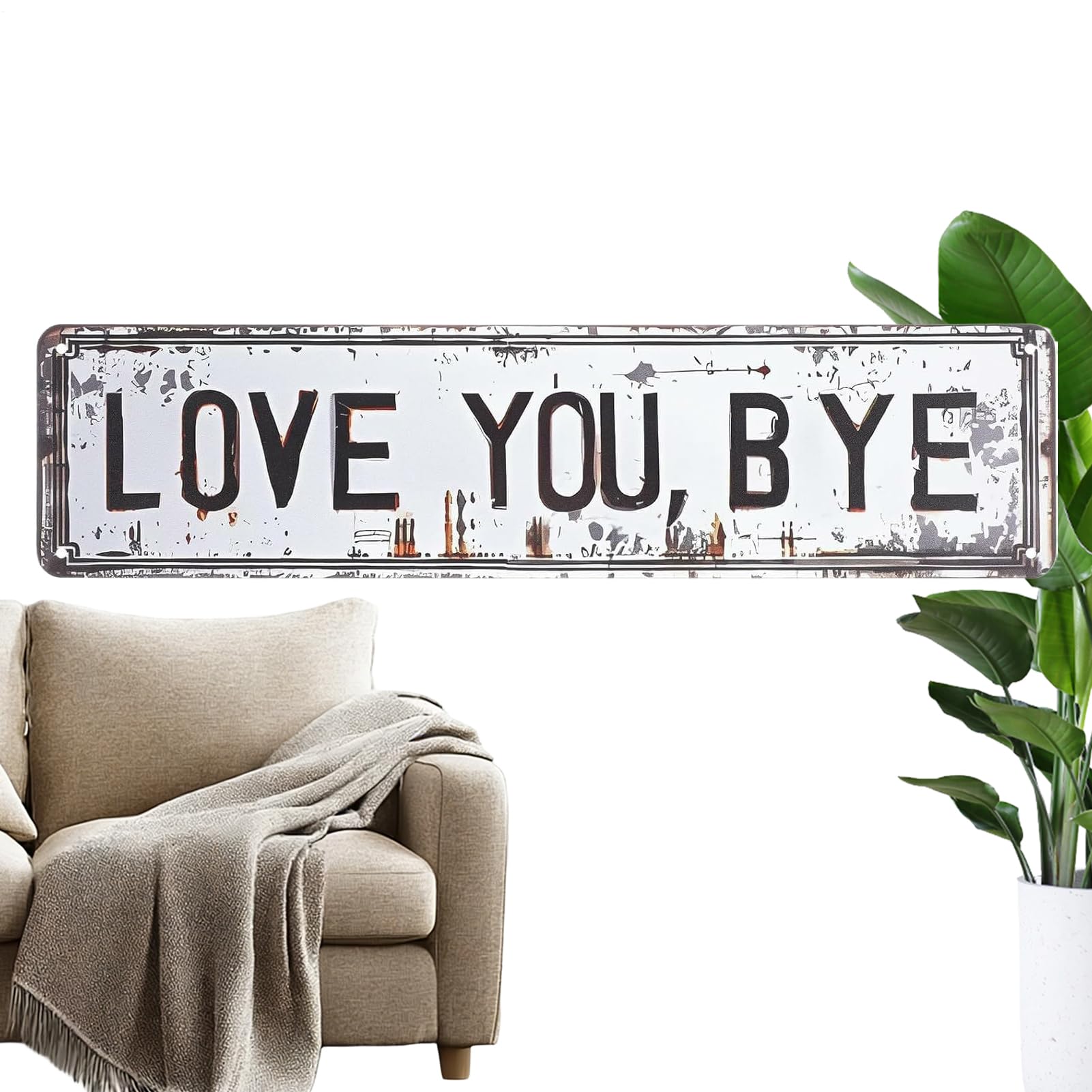 Regalo de San Valentín Love You Bye Adorno de Pared Retro para Dormitorio