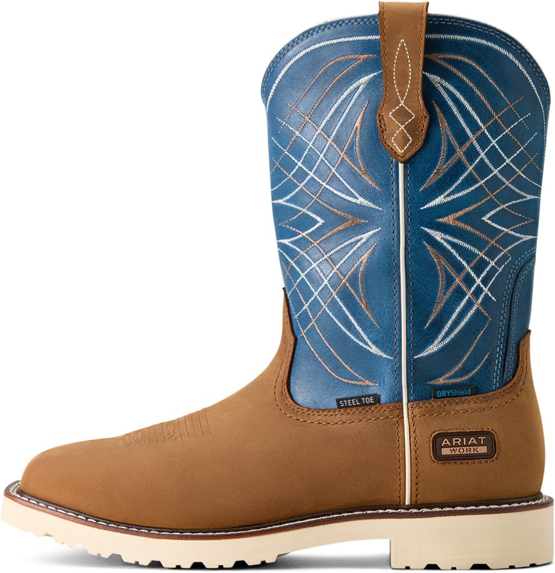 Ariat Men's Activator Waterproof Steel Toe Work Boot, Dusted Brown/Basin Blue, 12 - Image 2