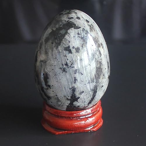 Miniatura 10 de Huevo de cuarzo rosa con piedras preciosas mixtas de 1.575x1.181 in con soporte de madera, decoración del hogar, piedra de chakra, reiki, curación