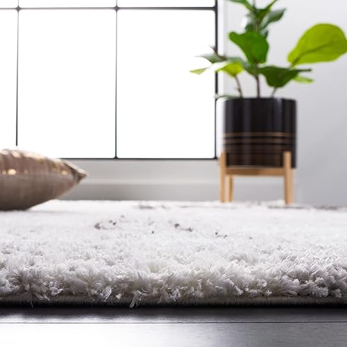 Miniatura 6 de SAFAVIEH Berber Shag Collection - Tapete para pasillo, 2 pies 3 pulgadas x 8 pies, color gris y gris oscuro, diseño abstracto, no desprende pelusa y