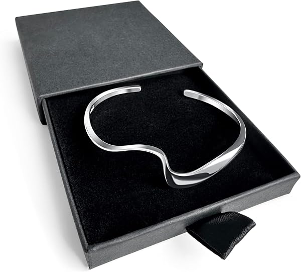 Generic 925 Sterling Silver Wave Bangle