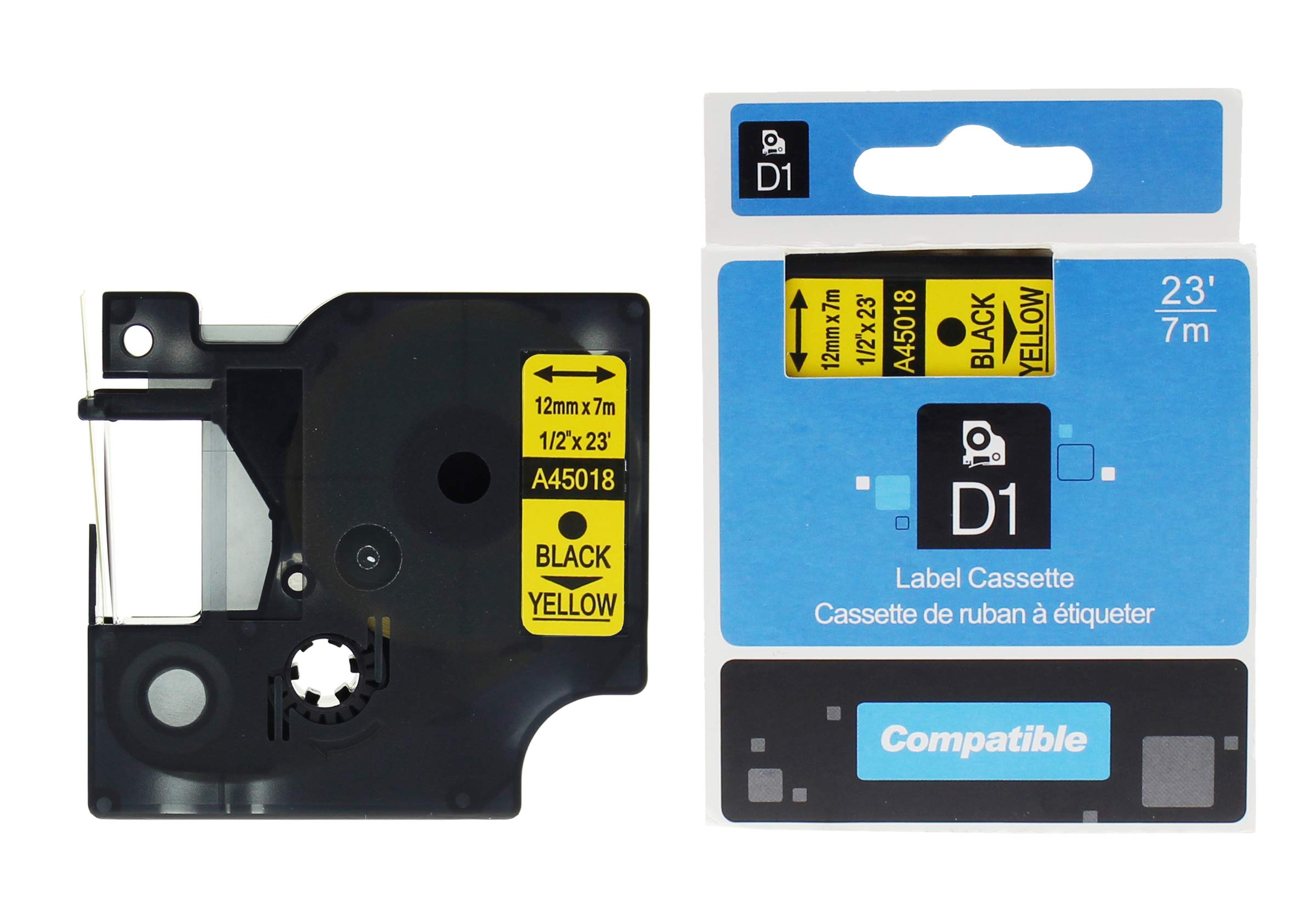 Dymo Ril Tape Helder-zw 45010