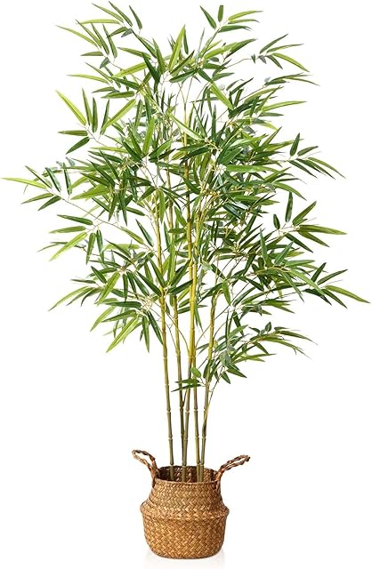 Kazeila Artificial Bamboo Plants Trees Outdoor 140cm Fake Plant Decorative Artificial Plants Indoor Outdoor Home Office Garden(1Pack)