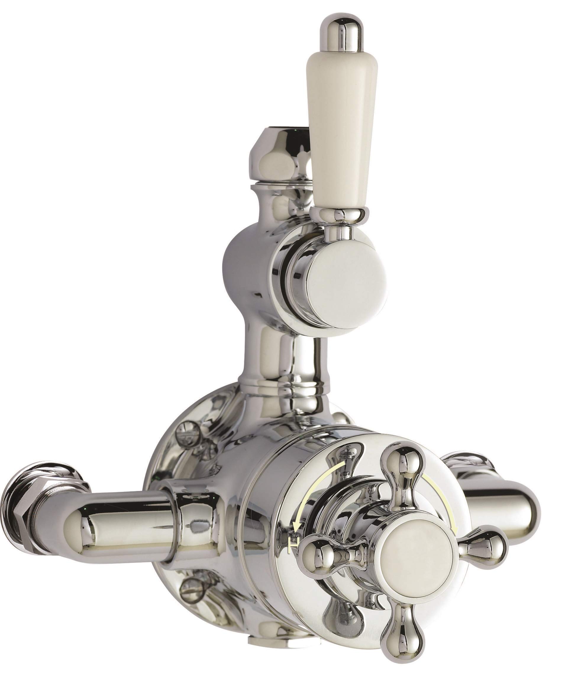 Nuie Chrome Victorian Twin Exposed Thermostatic Shower Valve | | Brass | 149Mm X 160Mm X 136Mm