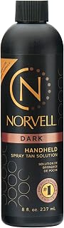 Norvell Premium Dark Spray Tan Solution 8oz - Streak-Free Sunless Tanner for Deep Natural Bronze Glow