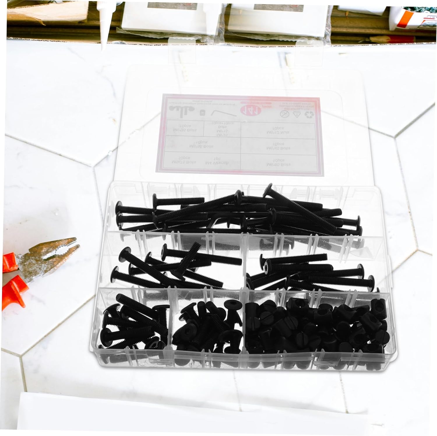 141Pcs Crib Screw Hardware Replacement Kit Screws Bolts Nuts for Gates Furniture Assembly and Repair Compatible with Furniture Connection and Fixing Needs