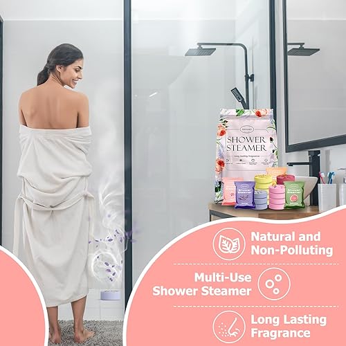 Miniatura 6 de SWCANDY - Vaporizadores de ducha, regalos de aromaterapia para mujeres, paquete de 18 bombas de ducha con aceites esenciales, regalos de cumpleaños