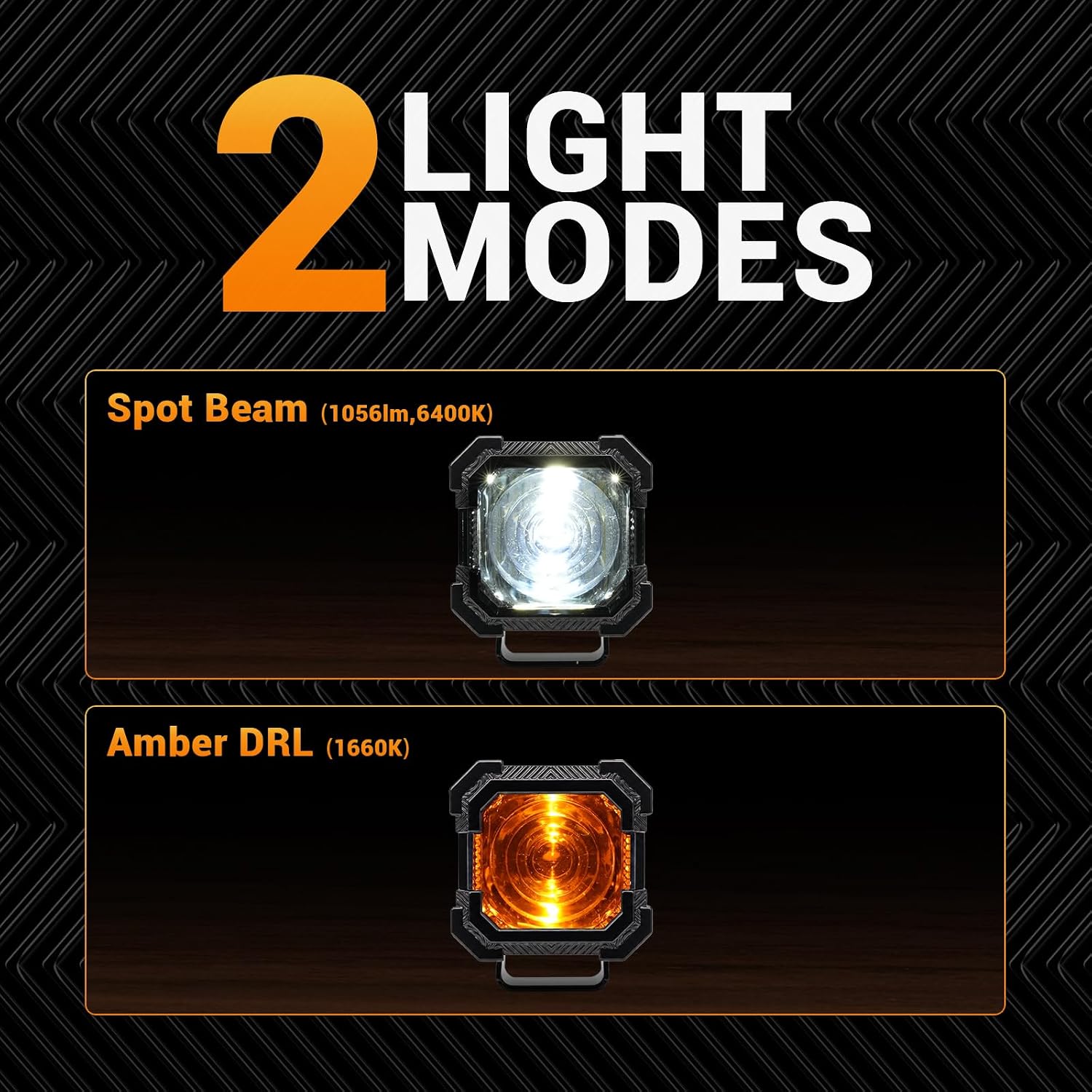 Suparee Recon 1 2-Inch LED Pod Lights with Black Covers, 40W 2112LM Spot Beam&Amber DRL Combo Ditch Light,136 Wide Range IP68/IP69K Waterproof Cube LED Offroad Light For Offroad Truck ATV UTV Car Boat