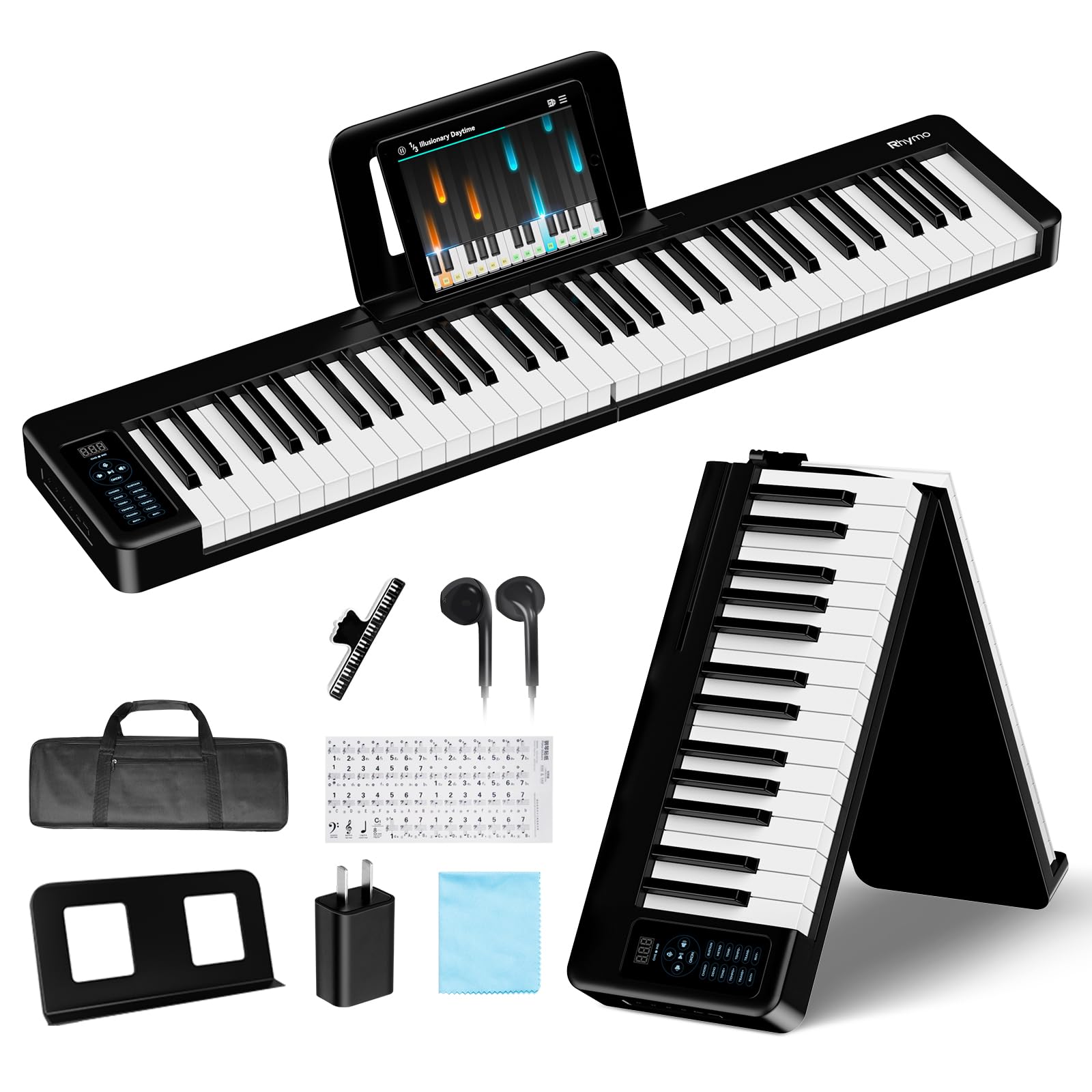 Amazon | 電子ピアノ 折りたたみ式 61鍵盤 タッチレスポンス対応