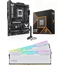 Micro Center CPU Motherboard Memory 3-in-1 Combo AMD Ryzen 7 9700X CPU Processor with ASUS TUF Gaming B850-PLUS WiFi ATX Motherboard and KLEVV CRAS V RGB DDR5 32GB 2x16GB 6000MHz CL30 Ram Memory