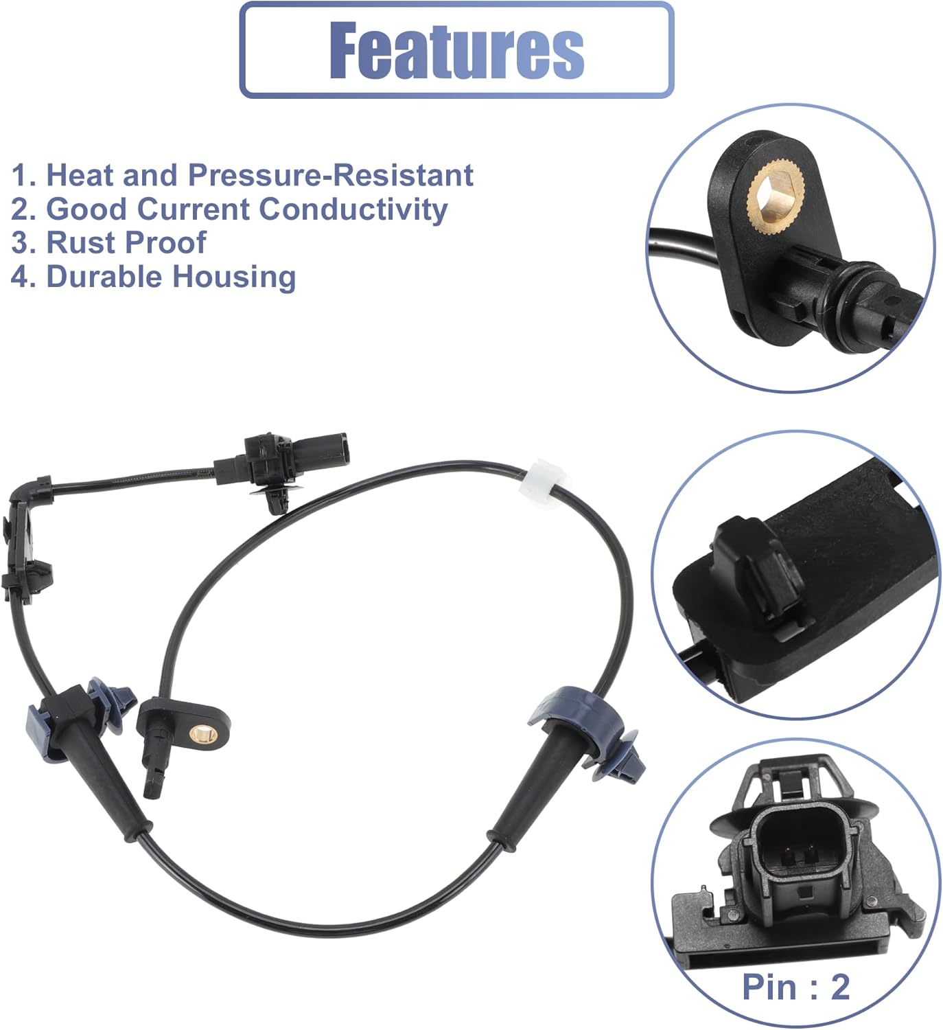 uxcell 4pcs Front Rear Left Right ABS Sensor Wheel Speed Sensor No.57450TR3A02/57455TR3A02/57470TR0013/57475TR0013 for Honda Civic 2012-2015