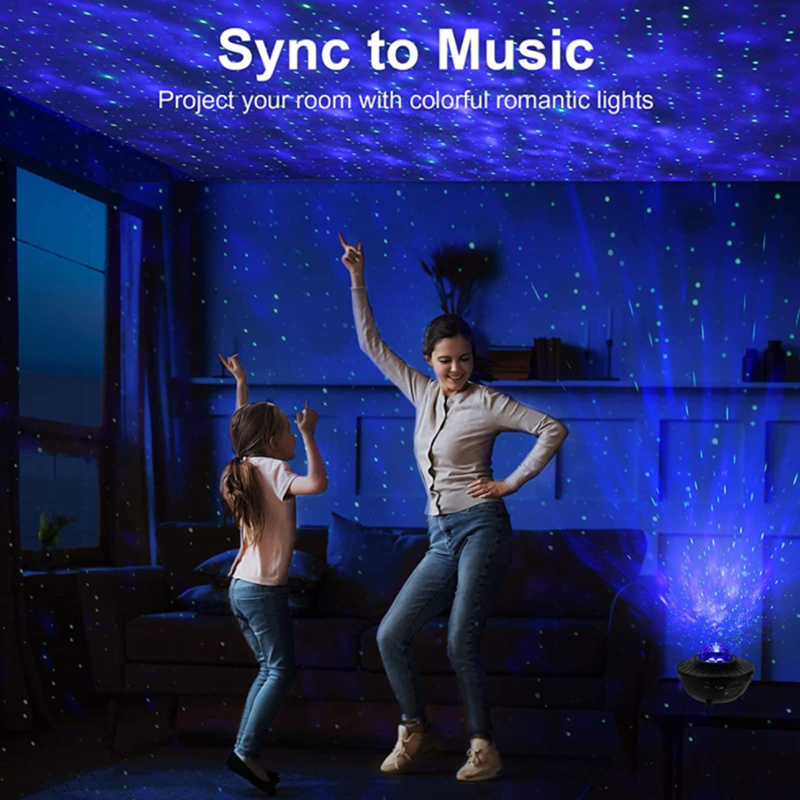 Lampada Proiettore Stelle, Luce Notturna Bambini Con 21 Modalità, LED Lampada Musicale Romantica Cielo Stellato con Telecomando, Timer, Altoparlante, Bluetooth per Adulto, Decorazioni,Bianca