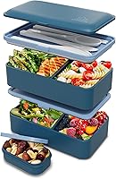 Vista 102 de Umami Bento Lunch Box for Men & Women, Black Lotus, 68 oz