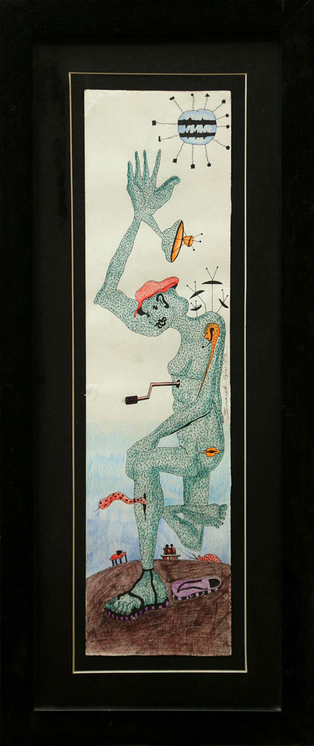The Machine Man (Pen And Ink Painting By Suranjit Giri)-image-16