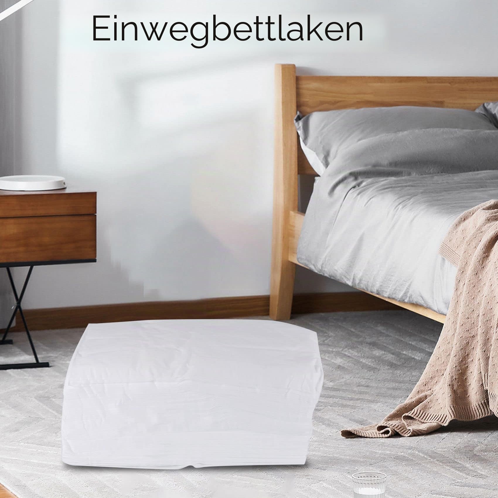 100 Stück Einweg Bettlaken, Non-Woven Einweg Bettwäsche Massageliege Bezug Auflage Einweg Spannlaken Bed Sheets für Schhnheit Salon SPA Tattoo Massage, Weißer Vliesstoff, 80 x 180 cm