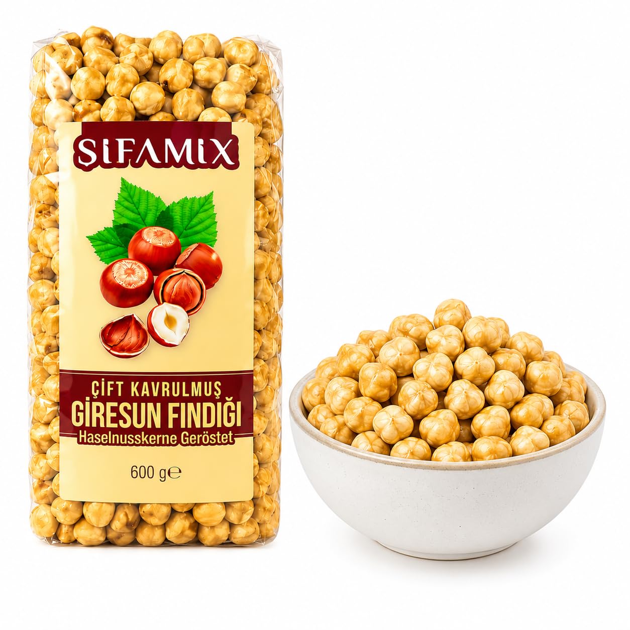 600 g Doppelt Geröstete Giresun Haselnüsse aus der Türkei – Ganze Haselnusskerne | Charakteristisches Aroma | Für Snacks, Desserts und Backwaren