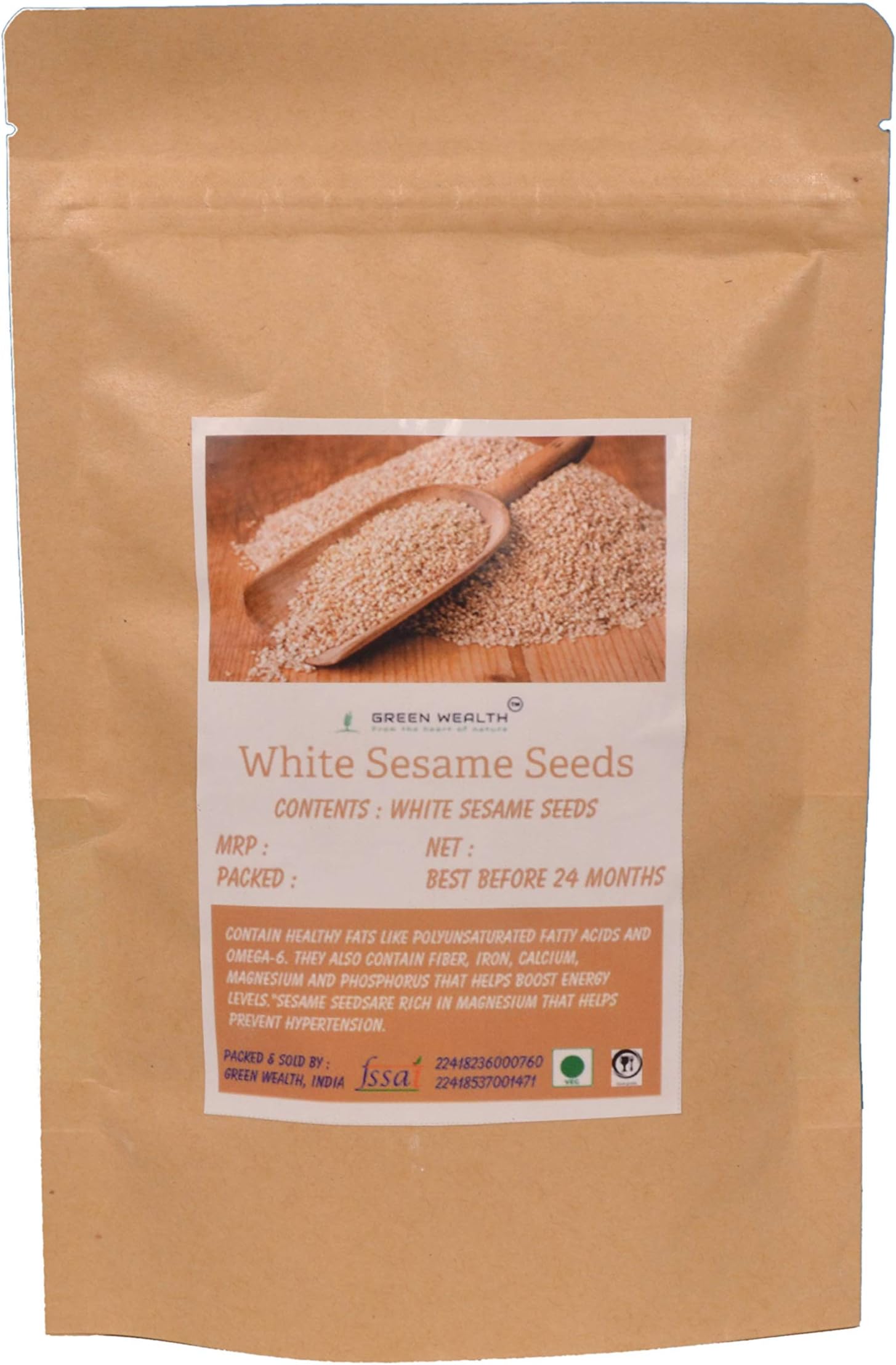 Green Wealth - White Sesame Seeds - 250 Grams