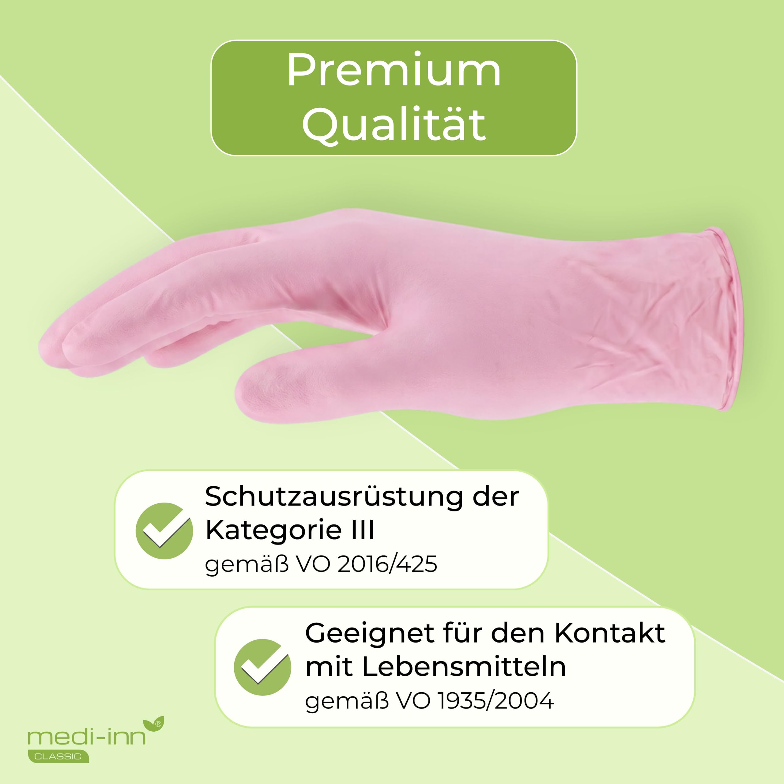 Medi-Inn Nitril Pink Plus Einmalhandschuhe, puderfrei, Gr. XL, 10 x 100 = 1000 Stück