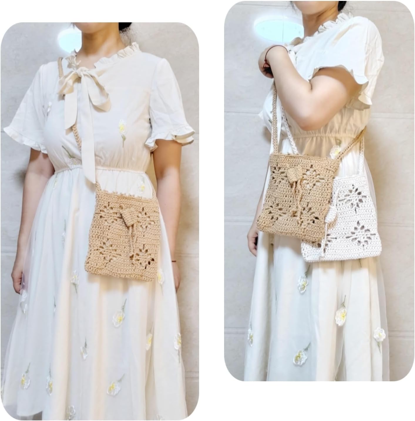 Handmade Crochet Phone Bag Knitted Bag for Women - Image 7