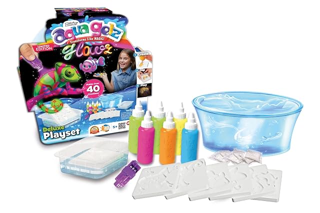 Simba- Aquagelz Deluxe Set, Brilla en la Oscuridad, Crea Figuras Blanditas en 3D