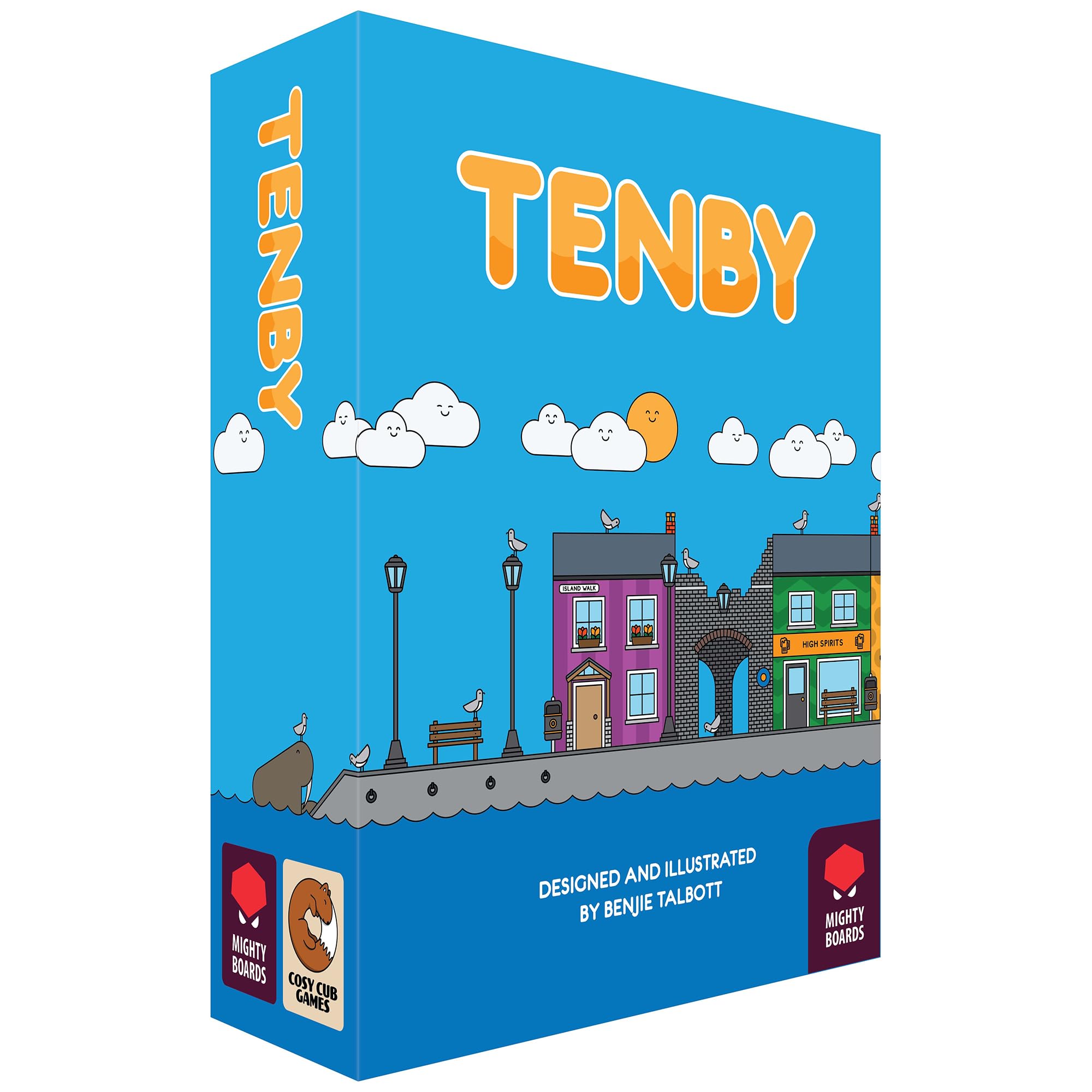 Mighty Boards: Tenby - Matching Card Game, Action Drafting, Street Building Competition, Build The Perfect Welsh Seaside Town, Ages 14+, 1-5 Players
