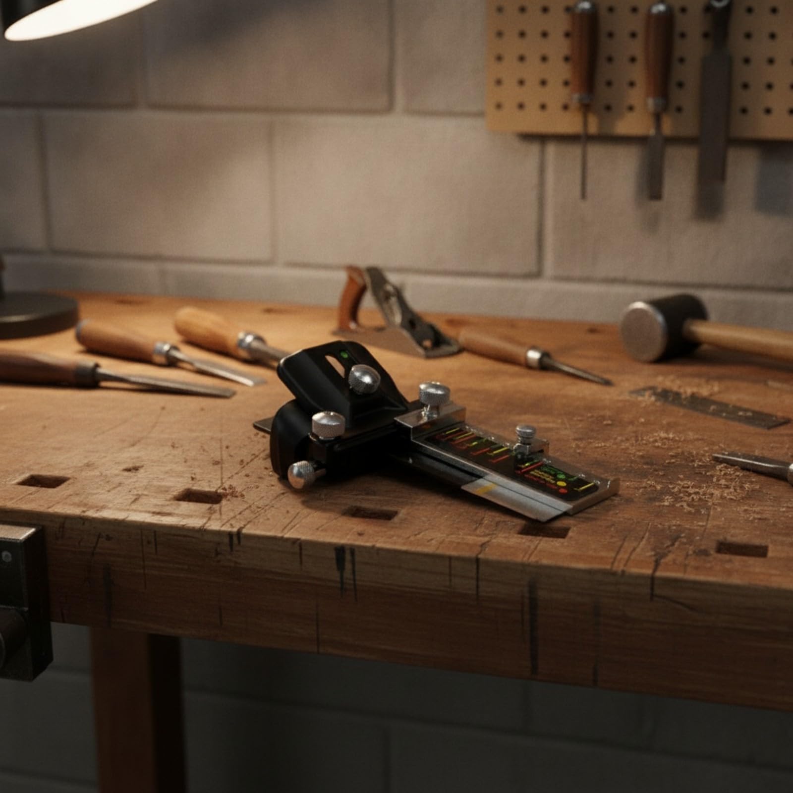 Guida per Affilare con Rullo Manuale | Regolabile, in Metallo, Guida per Affilatura con Angolatore, Officina, Stile B