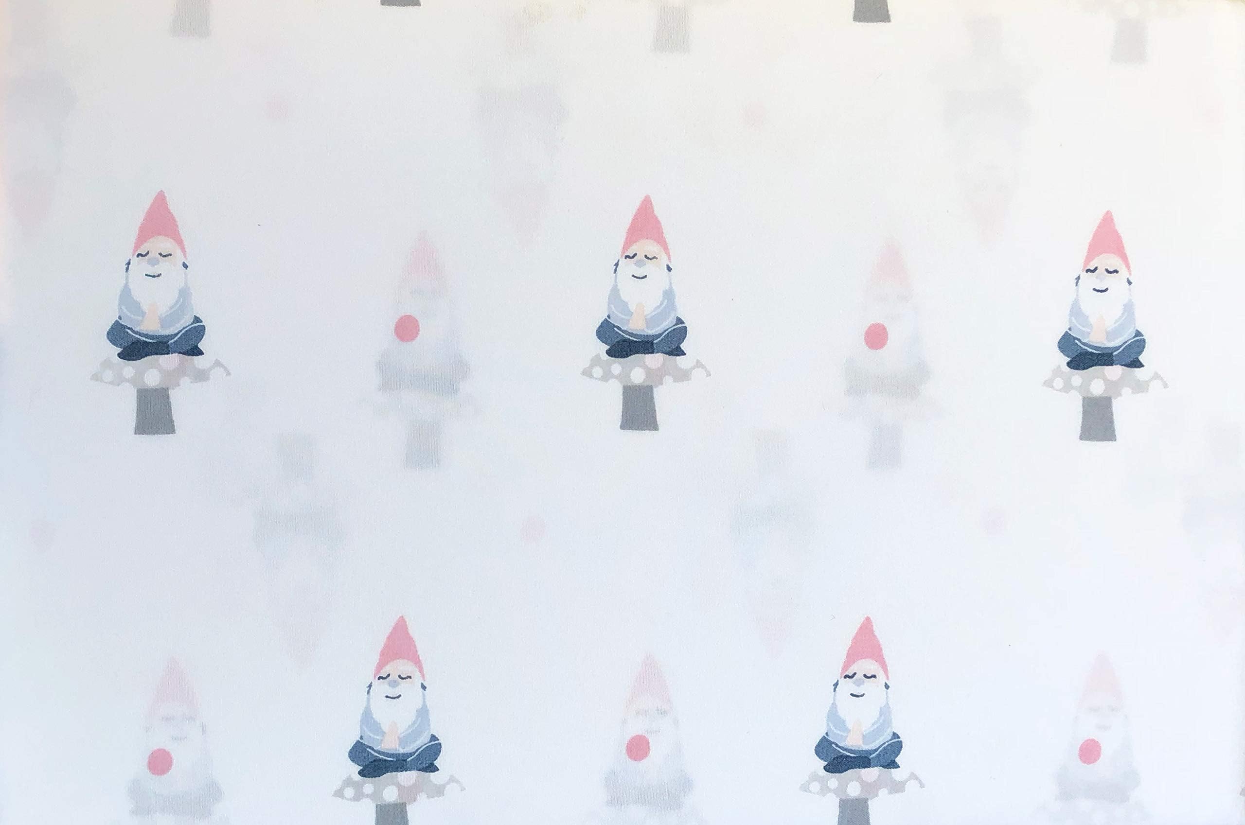 Alex & Zoe Bedding 3 Piece Twin Size Microfiber Bed Sheet Set Novelty Pattern Garden Gnomes Sitting on Gray Mushrooms