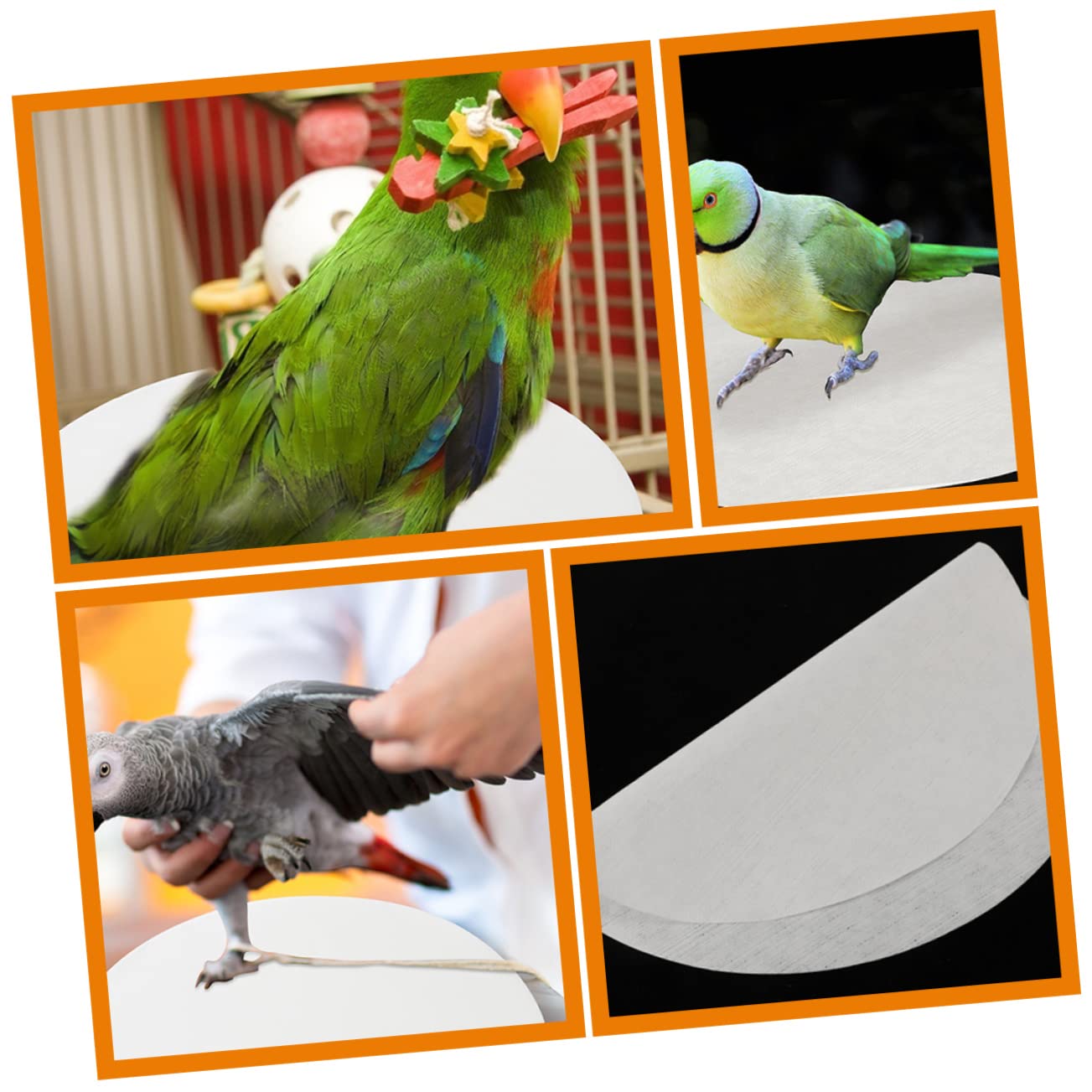 Mipcase 100piezas Desechables Forro para Jaulas De Pájaros Redondo Absorbente para Orina Uso Fondo De Jaula De Pájaros