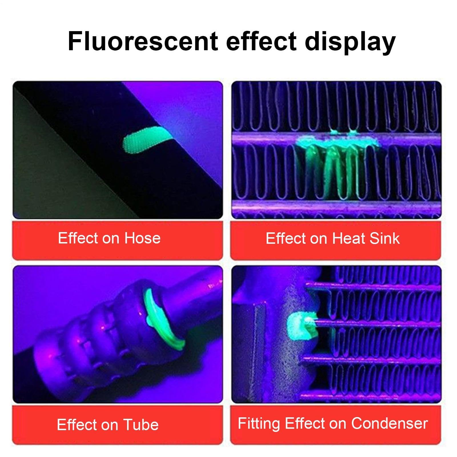 Kit Détecteur Fuite Climatisation – Lampe Torche UV Recherche Fissures | Fluide Coloré Traceur Étanchéité | Pour Auto Clim Réfrigérateur Congélateur, Lunettes Protection Incluses, Outil Haute Précisio