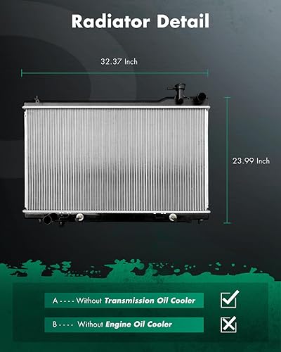 Vista 630 de SCITOO Radiador 2839 apto para Jeep 2006-2010 para Jeep para Commander 3.7L 2005-2010 para Jeep para Grand Cherokee 3.7L 2005-2009 para Jeep