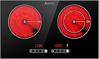 Cooktao 1800W Dual Coil 2-Burner Infrared Electric Hot Plate - Portable Countertop or 24" Built-In Cooktop, All Cookware Compatible