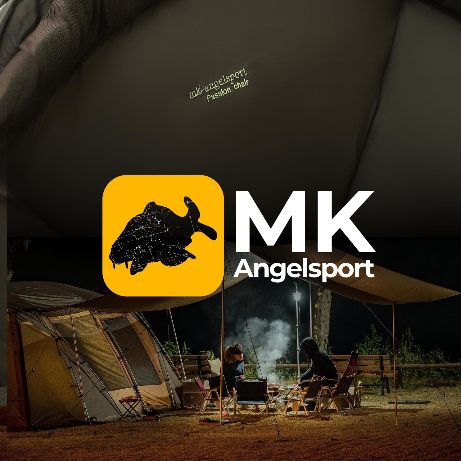 MK-Angelsport Karpfenliege XXL Vlies Angelliege Bed Chair 8-Bein Liege mit Matratze (203 x 91 x 40 cm) Campingliege Gästebett Fischerliege belastbar bis ca. 160kg