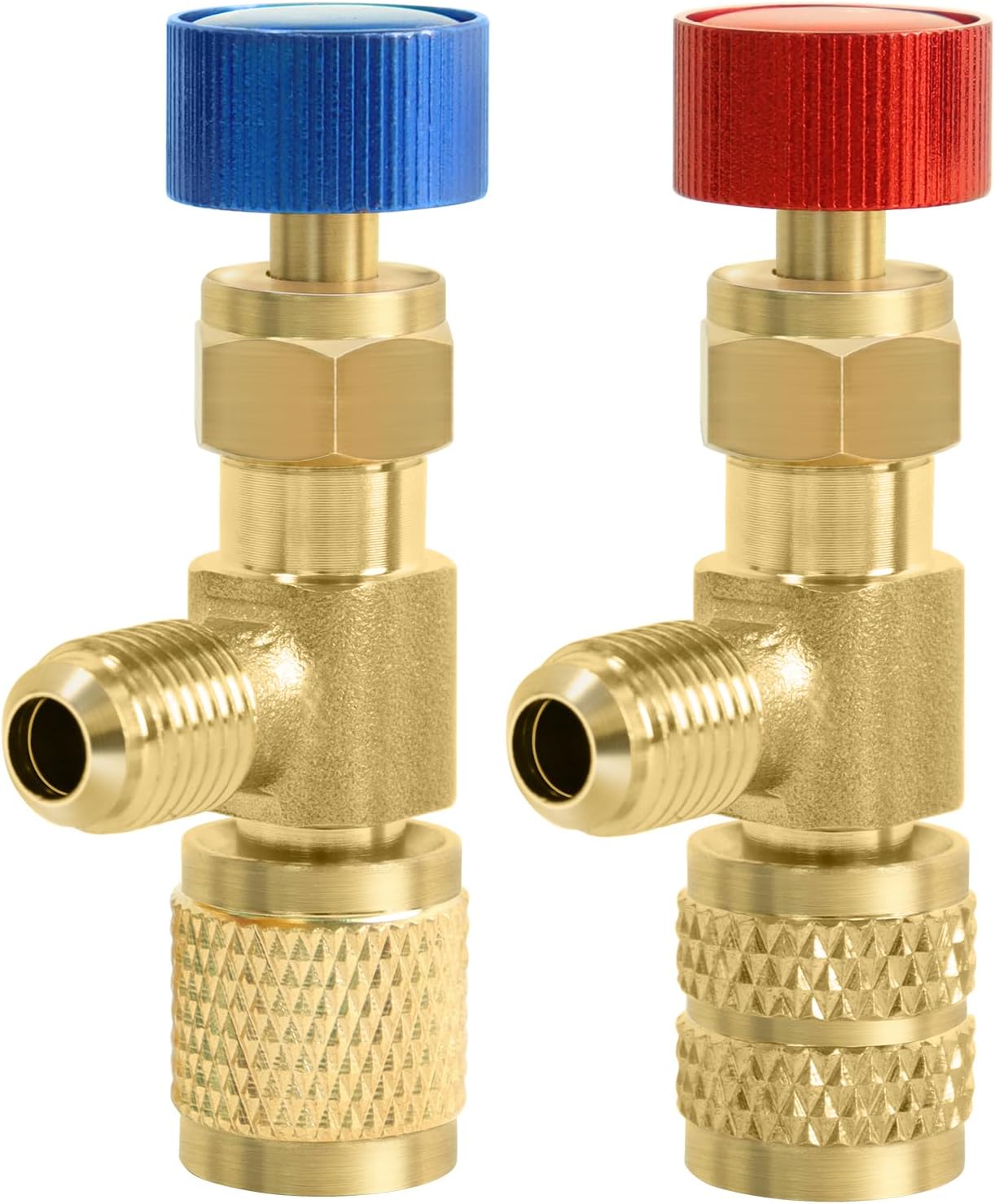 CD2060/CD2080 Refrigerant Charging Valve Kit - CD2060-1/4“ Male to 1/4” Female, CD2080-1/4" Male to 5/16" Female for R12 R22 R410 Air Conditioner Manifold