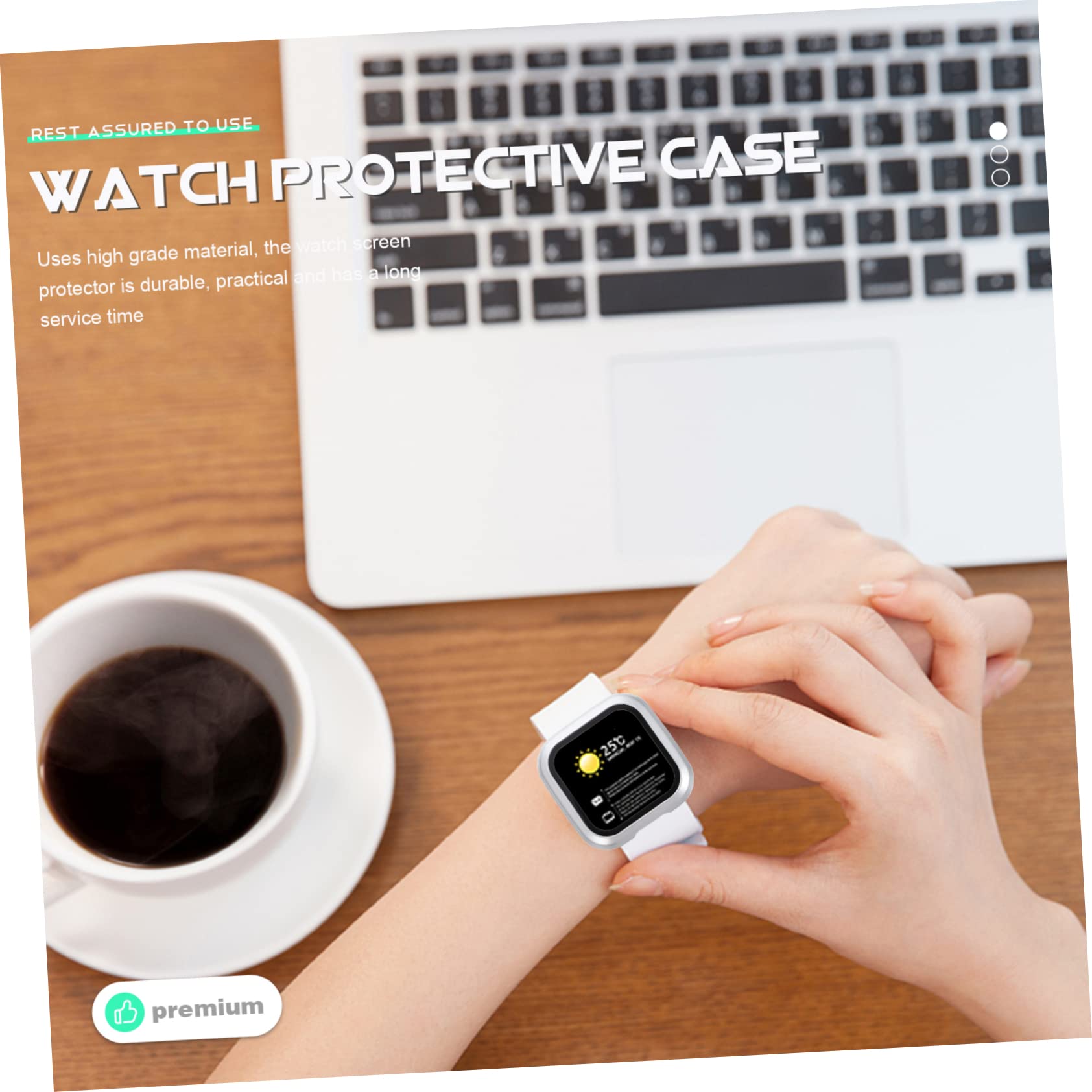 Gatuida 10stücke Schutzgehäuse Für Pc Und Gehärtete Glas-schutzfolie Kratzfest Und Stoßfest Idealer Schutz Für Ihre Smartwatch Roségold