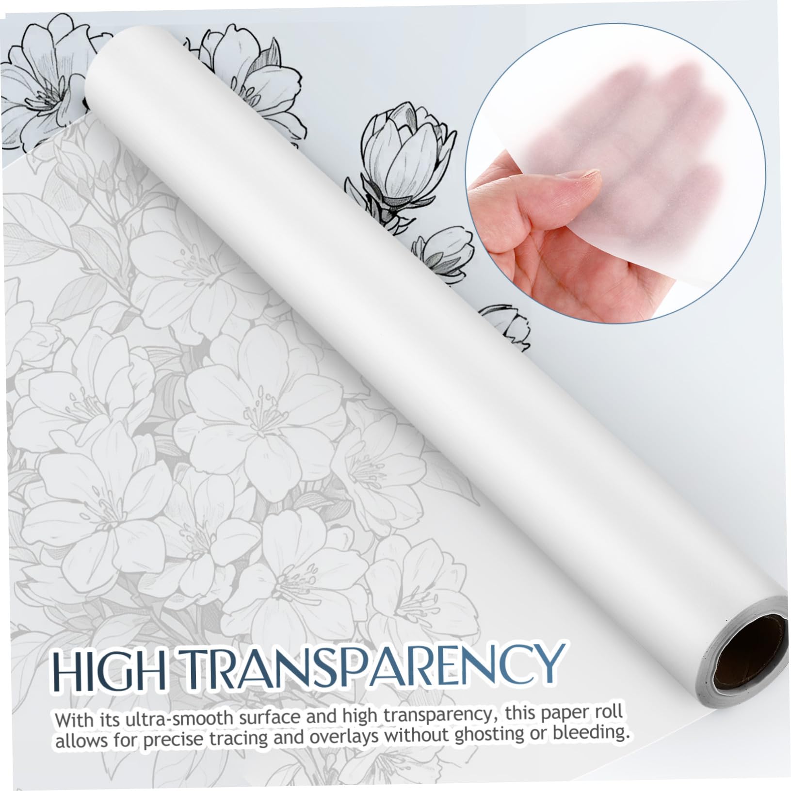 Papier Calque pour Dessin Et Calligraphie Format A2 Transparent Rouleau 44 Cm x 23 m Professionnel Usage Artistique Et Couture