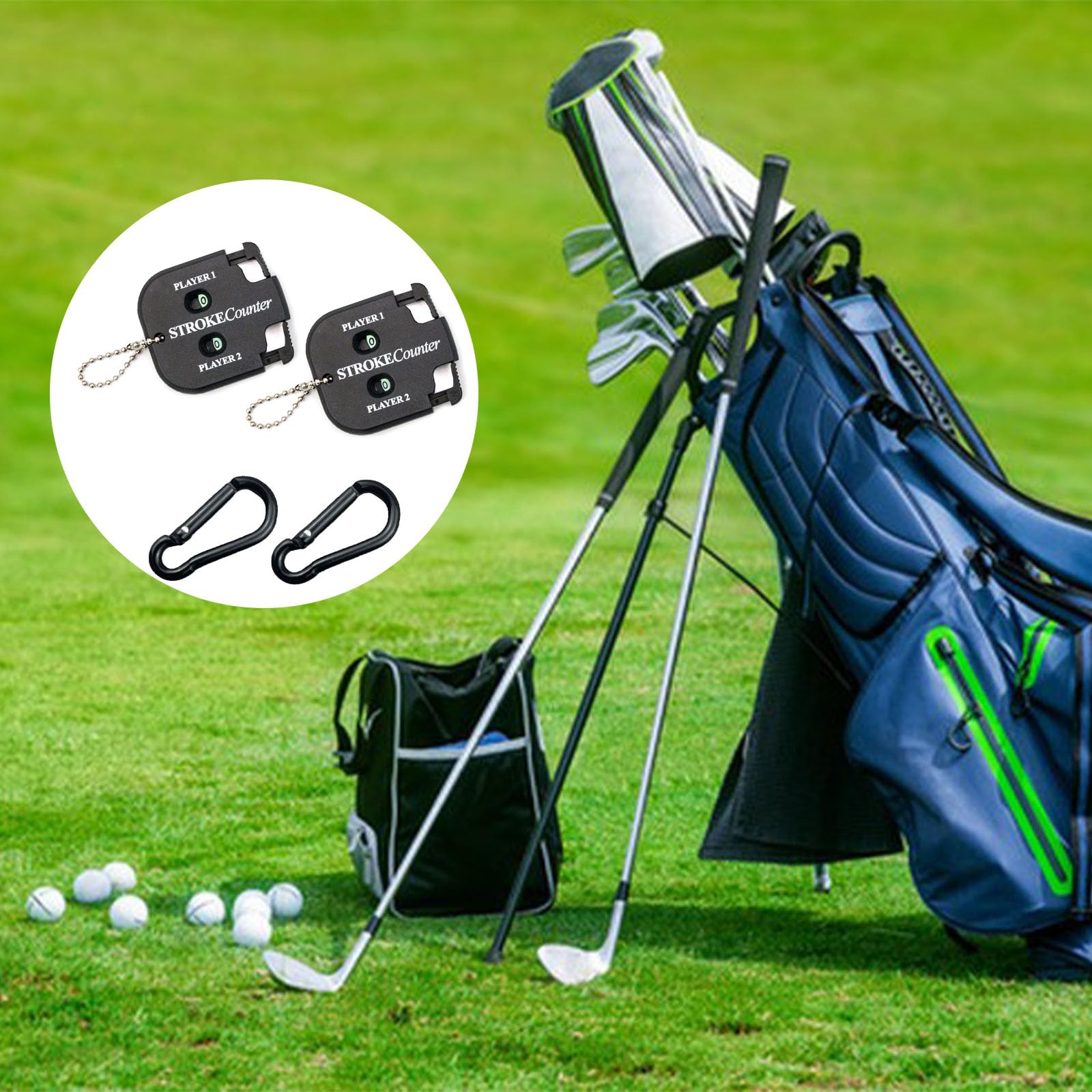 Contatore Punteggio Manuale Per Golf – 2 Pezzi Con Moschettoni, Per 2 Giocatori, Portatile