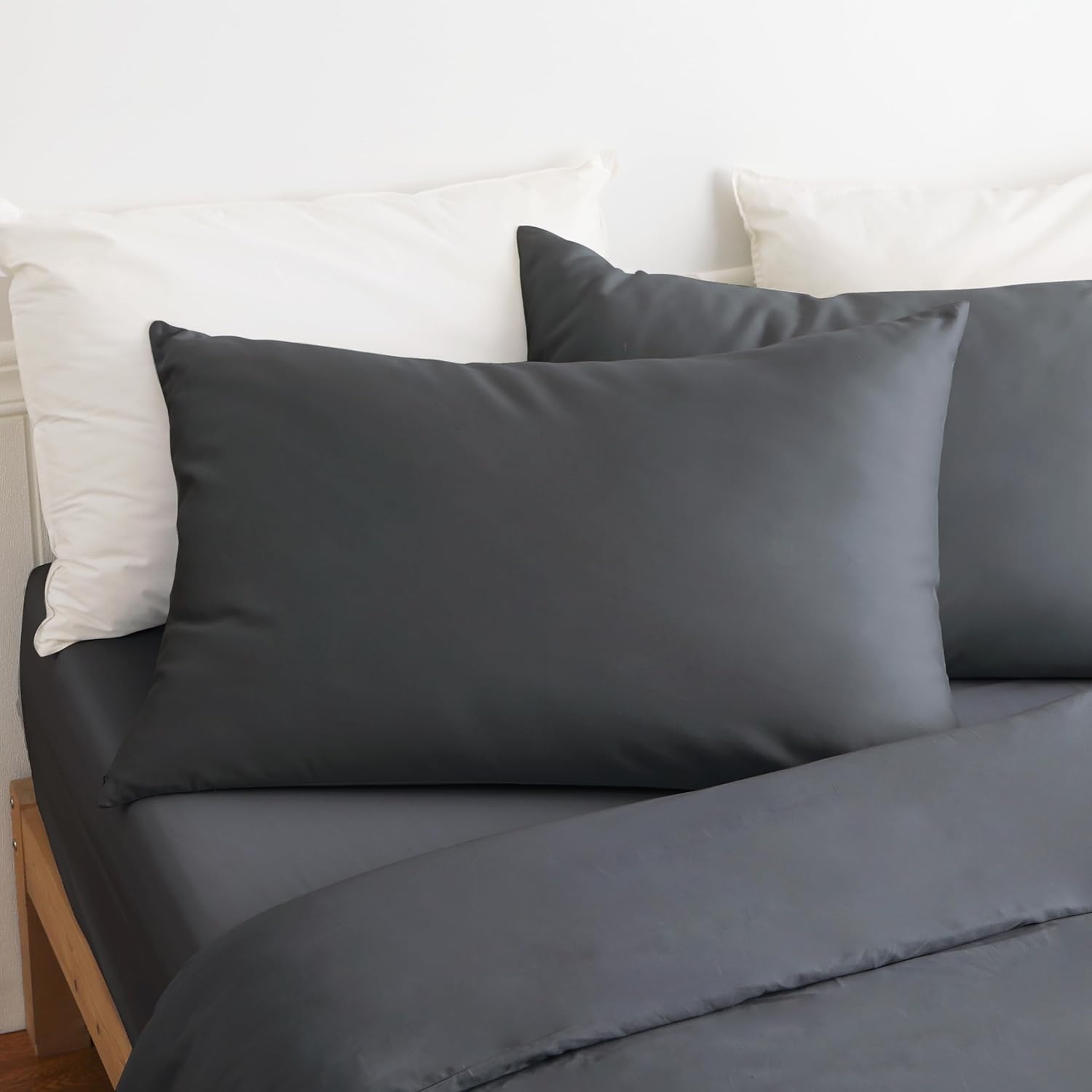 100% Cotton Classic Pillow Protectors with Invisible Zipper, 600 Thread Count Sateen Weave Soft and Breathable Pillow Cases, Protect Pillows from Dirt, Dust and Debris (King, 20"x36", Set of 2) - Image 6