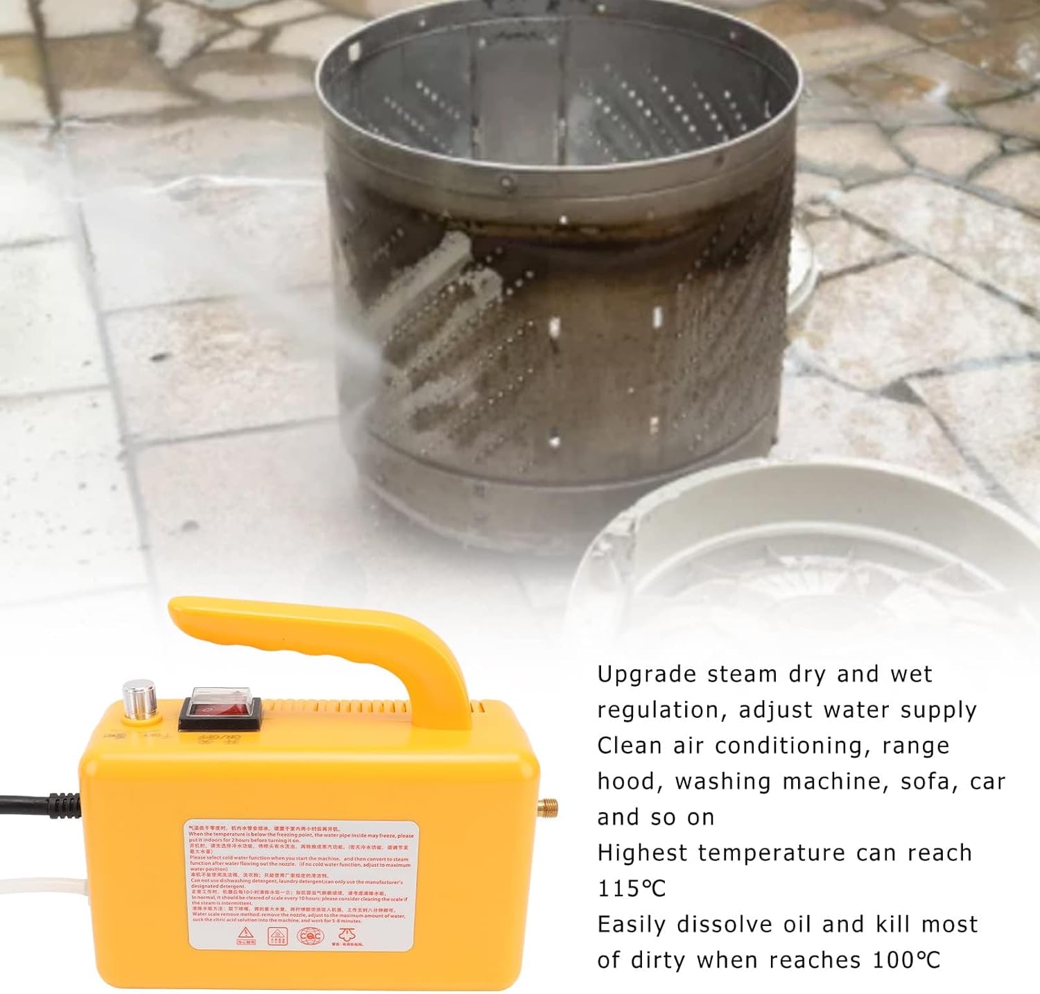 XHTLLO 高圧スチームクリーナー ハンドヘルド ポータブル タンクレス クレンジング マシン 家庭用 車のディテール キッチン