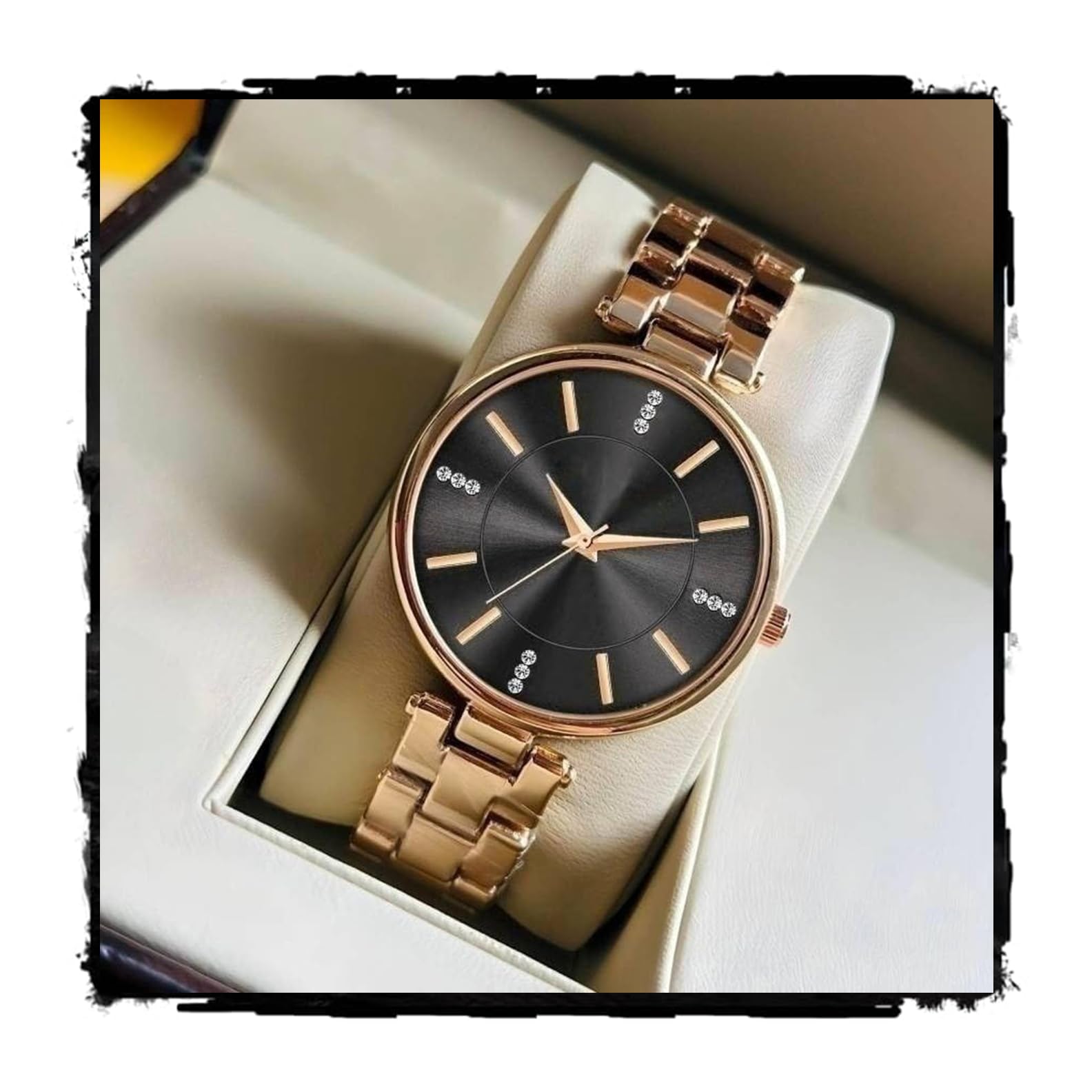 Women Analogue Wrist Watches for Women's & Girls&Miss&Ladies Diamond Studded Dial Rosegold Colored Stylish Bracelet Strap
