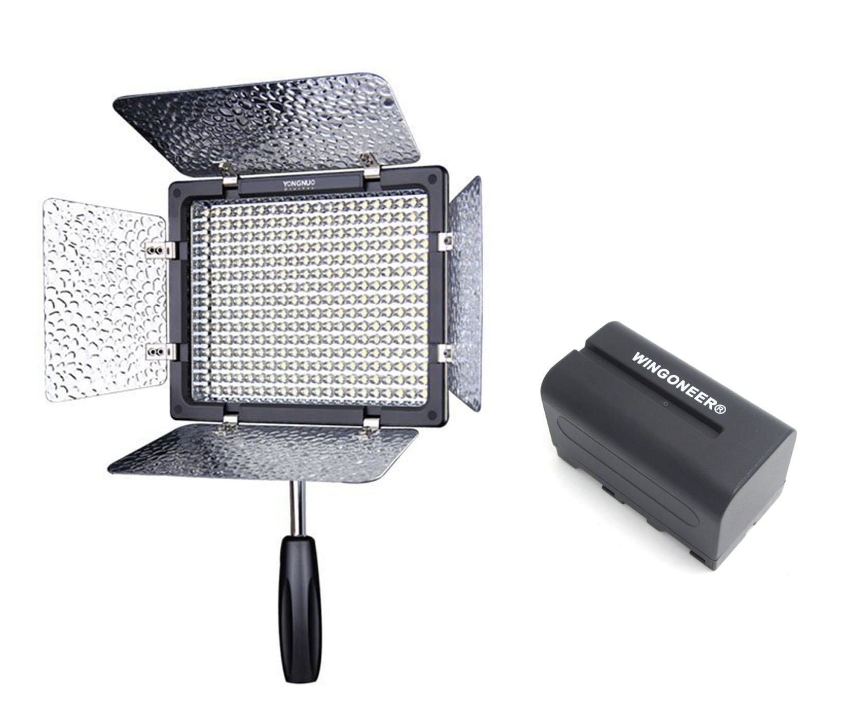 Yongnuo YN-300 III YN300 III Pro lampa wideo LED 3200 K-5500 K, temperatura barwowa do aparatów Canon Nikon DV i kamkorderów z akumulatorem WINGONEER NP-F750 i ładowarką