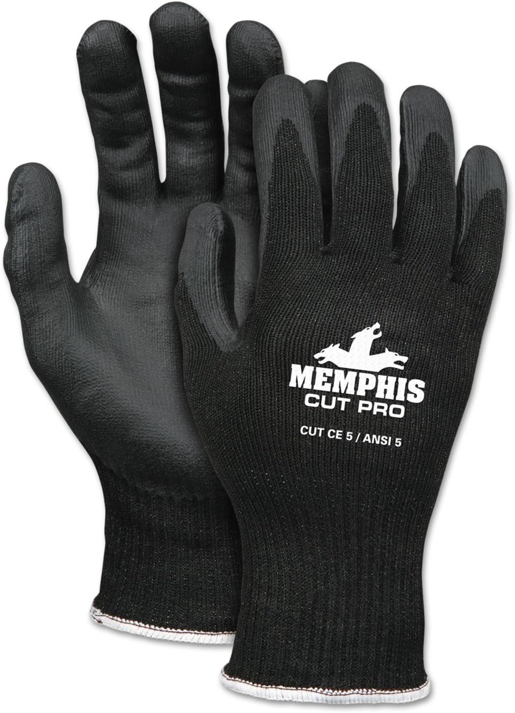 MCR Safety 92720NFXXL Memphis Cut Pro Gloves, 10 Gauge Black HPPE, Black Nitrile Foam Coating, 2X-Large, 1-Pair
